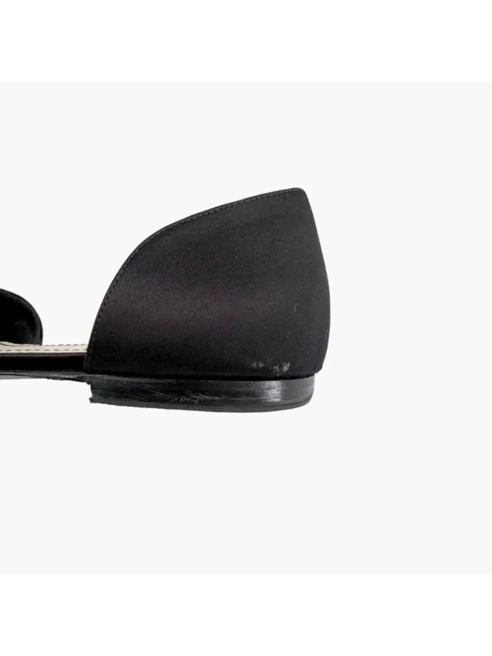Chanel Crystal CC D’Orsay Ballet Flats Black Satin Size 42 US 11-11.5 Women’s